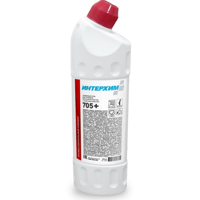 ИНТЕРХИМ 705 PLUS, усиленный гель для глубокой кислотной очистки, с защитным эффектом (750 мл., 1 шт., Розница)